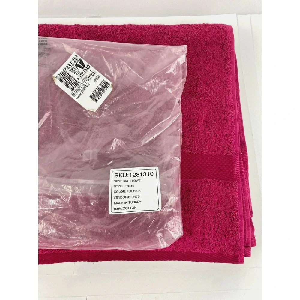 NEW Lands End Bath Towel XL 30 x 57 Turkish 100% Combed Cotton Absorbent Fuschia